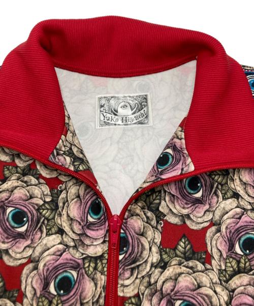 Yuko Higuchi（ユウコ ヒグチ）YUKO HIGUCHI (ユウコ ヒグチ) 眼花ジャージ TOPS レッド×ベージュ サイズ:SIZE Freeの古着・服飾アイテム