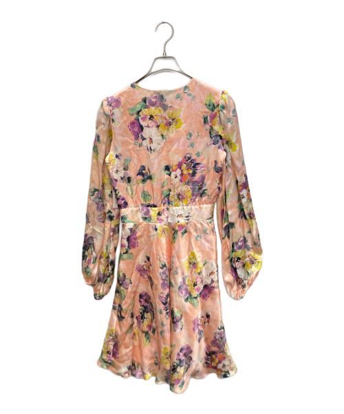 BLUGIRL（ブルーガール）BLUGIRL (ブルーガール) 花柄シルクワンピース ピンク サイズ:SIZE I38の古着・服飾アイテム