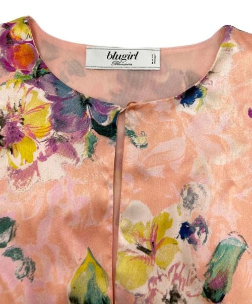 BLUGIRL（ブルーガール）BLUGIRL (ブルーガール) 花柄シルクワンピース ピンク サイズ:SIZE I38の古着・服飾アイテム