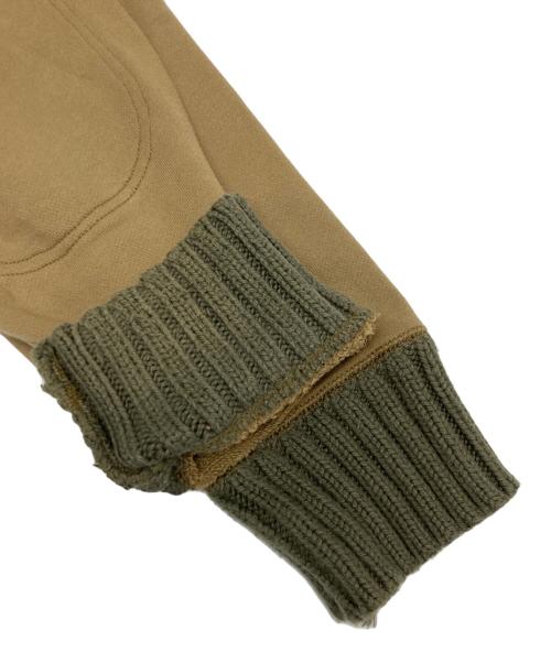 RRL（ダブルアールエル）RRL (ダブルアールエル) TWO TONE SWEAT×KNIT SHAWL COLLAR ブラウン×カーキ サイズ:SIZE Lの古着・服飾アイテム