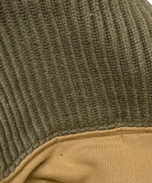 RRL（ダブルアールエル）RRL (ダブルアールエル) TWO TONE SWEAT×KNIT SHAWL COLLAR ブラウン×カーキ サイズ:SIZE Lの古着・服飾アイテム