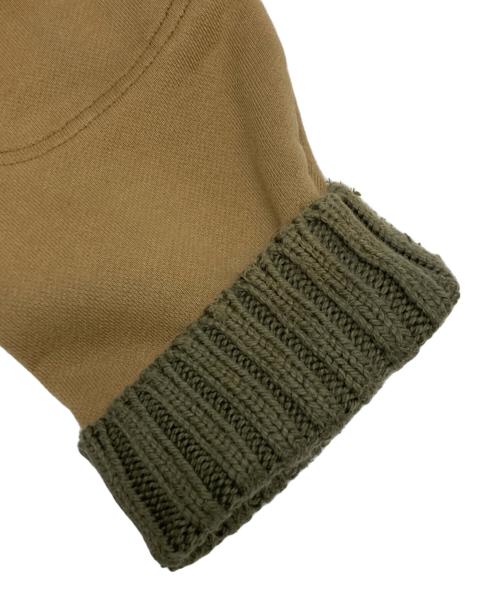 RRL（ダブルアールエル）RRL (ダブルアールエル) TWO TONE SWEAT×KNIT SHAWL COLLAR ブラウン×カーキ サイズ:SIZE Lの古着・服飾アイテム