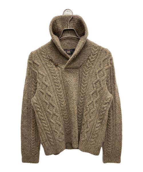 RRL（ダブルアールエル）RRL (ダブルアールエル) カシミヤブレンドショールカラーネップニット ブラウン サイズ:Lの古着・服飾アイテム