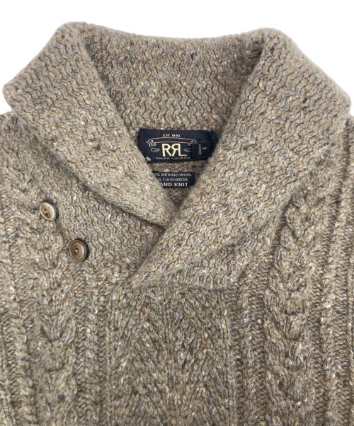 RRL（ダブルアールエル）RRL (ダブルアールエル) カシミヤブレンドショールカラーネップニット ブラウン サイズ:Lの古着・服飾アイテム