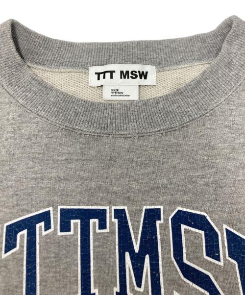 TTT MSW（ティー）TTT MSW (ティー) College logo crew neck sweat グレー サイズ:SIZE　Sの古着・服飾アイテム