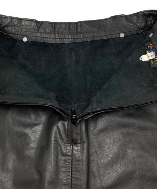 LA ROCKA（ラ ロッカ）LA ROCKA (ラ ロッカ) VINTAGE LEATHER JEAN SKIRT ブラック サイズ:SIZE Lの古着・服飾アイテム