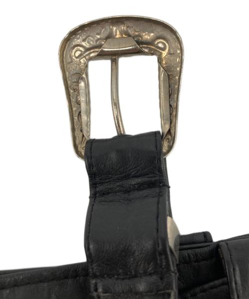 LA ROCKA（ラ ロッカ）LA ROCKA (ラ ロッカ) VINTAGE LEATHER JEAN SKIRT ブラック サイズ:SIZE Lの古着・服飾アイテム