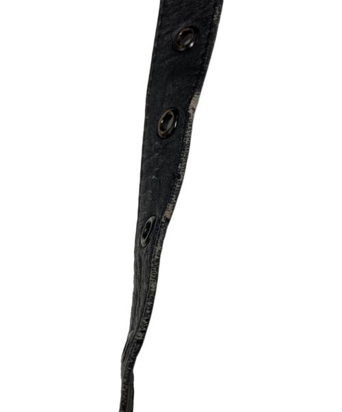 LA ROCKA（ラ ロッカ）LA ROCKA (ラ ロッカ) VINTAGE LEATHER JEAN SKIRT ブラック サイズ:SIZE Lの古着・服飾アイテム