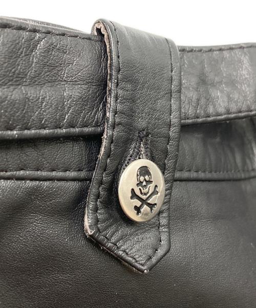 LA ROCKA（ラ ロッカ）LA ROCKA (ラ ロッカ) VINTAGE LEATHER JEAN SKIRT ブラック サイズ:SIZE Lの古着・服飾アイテム