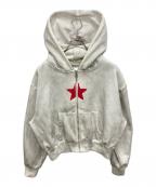 urban Sophisticationアーバンソフィスティケーション）の古着「ダメージ加工ジップパーカー」｜ホワイト