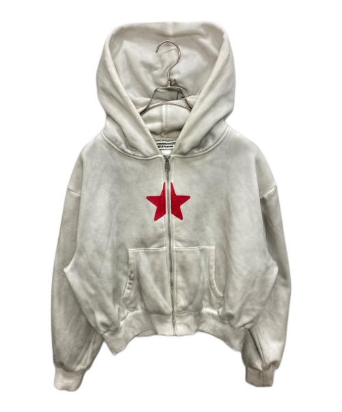 urban Sophistication（アーバンソフィスティケーション）urban Sophistication (アーバンソフィスティケーション) ダメージ加工ジップパーカー ホワイト サイズ:SIZE Sの古着・服飾アイテム