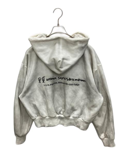 urban Sophistication（アーバンソフィスティケーション）urban Sophistication (アーバンソフィスティケーション) ダメージ加工ジップパーカー ホワイト サイズ:SIZE Sの古着・服飾アイテム