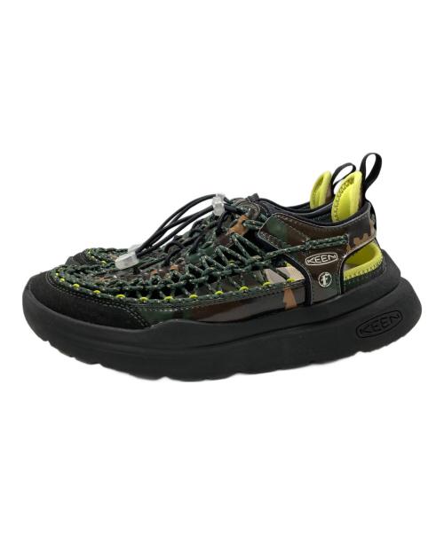 KEEN（キーン）KEEN (キーン) FAF(Fake as flowers) (フェイクアスフラワーズ) UNEEK WK -WIK CAMO ブラック×グリーン サイズ:SIZE US8の古着・服飾アイテム