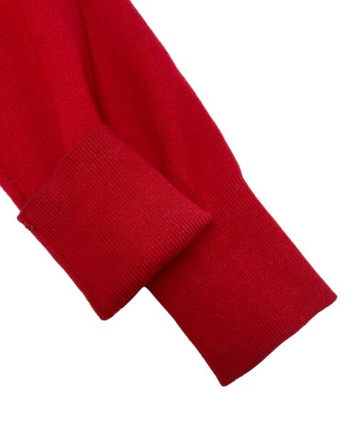 CABAN（キャバン）CABaN (キャバン) コットンカシミヤ バイカラークルーネックカーディガン レッド サイズ:SIZE Freeの古着・服飾アイテム