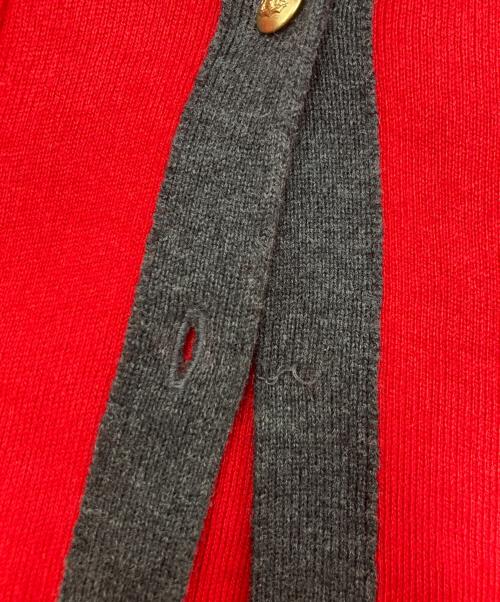 CABAN（キャバン）CABaN (キャバン) コットンカシミヤ バイカラークルーネックカーディガン レッド サイズ:SIZE Freeの古着・服飾アイテム