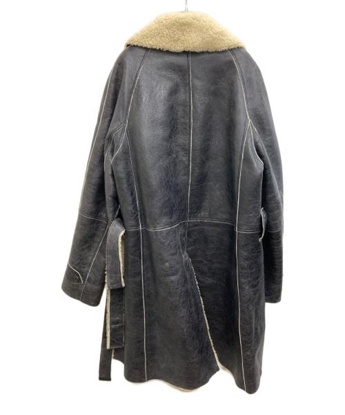 Yves Saint Laurent Rive Gauche（イヴ・サンローラン リヴ・ゴーシュ）Yves Saint Laurent Rive Gauche (イヴ・サンローラン リヴ・ゴーシュ) ダブルムートンコート ブラック サイズ:48の古着・服飾アイテム