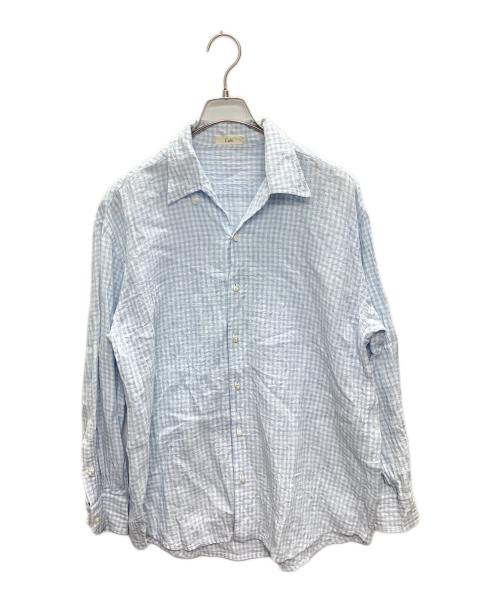 Cale（カル）Cale (カル) ギンガムチェックリネンシャツ ホワイト×ブルー サイズ:SIZE 3の古着・服飾アイテム