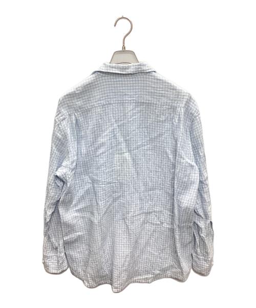 Cale（カル）Cale (カル) ギンガムチェックリネンシャツ ホワイト×ブルー サイズ:SIZE 3の古着・服飾アイテム