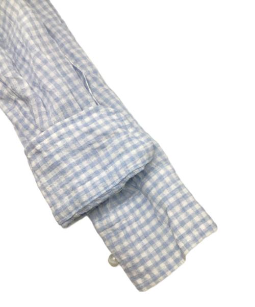 Cale（カル）Cale (カル) ギンガムチェックリネンシャツ ホワイト×ブルー サイズ:SIZE 3の古着・服飾アイテム