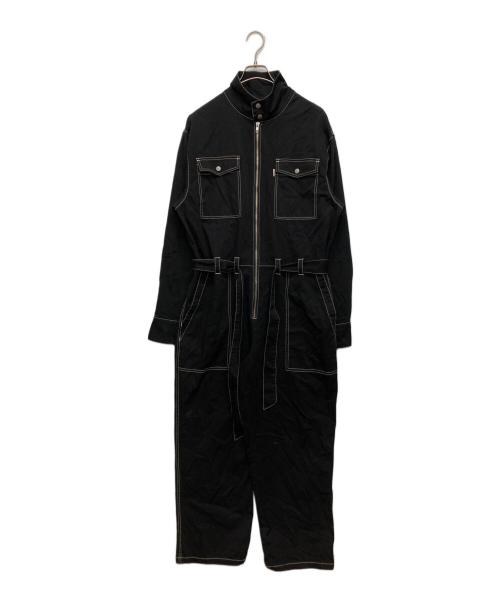 AMBERGLEAM（アンバーグリーム）AMBERGLEAM (アンバーグリーム) Fabric Jumpsuit ブラック サイズ:SIZE Mの古着・服飾アイテム