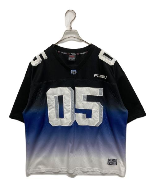FUBU（フブ）FUBU (フブ) グラデーションゲームシャツ ブラック×ブルー サイズ:SIZE XLの古着・服飾アイテム