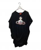 Vivienne Westwood RED LABELヴィヴィアンウエストウッドレッドレーベル）の古着「変形オーブプリント カットソー」｜ブラック