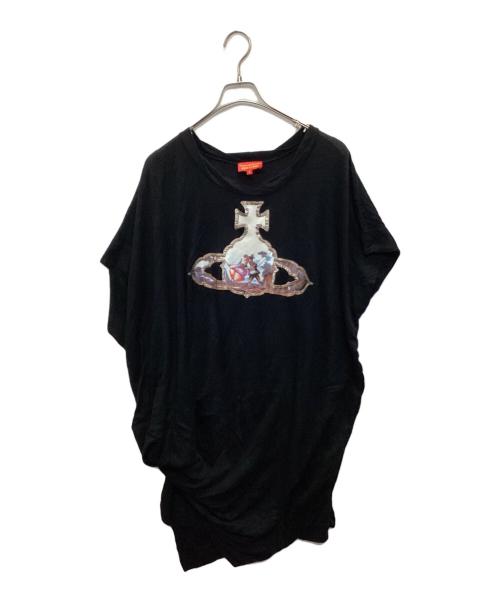 Vivienne Westwood RED LABEL（ヴィヴィアンウエストウッドレッドレーベル）Vivienne Westwood RED LABEL (ヴィヴィアンウエストウッドレッドレーベル) 変形オーブプリント カットソー ブラック サイズ:SIZE Mの古着・服飾アイテム