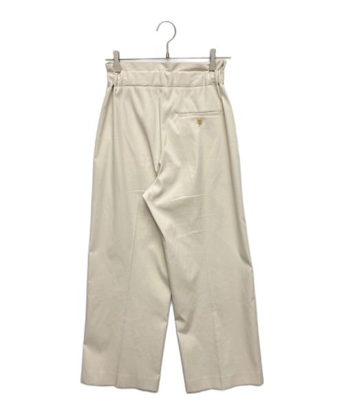 SALON adam et rope'（サロンアダムエロペ）SALON adam et rope' (サロンアダムエロペ) コットンライクスタイルアップワイドパンツ ベージュ サイズ:SIZE Mの古着・服飾アイテム
