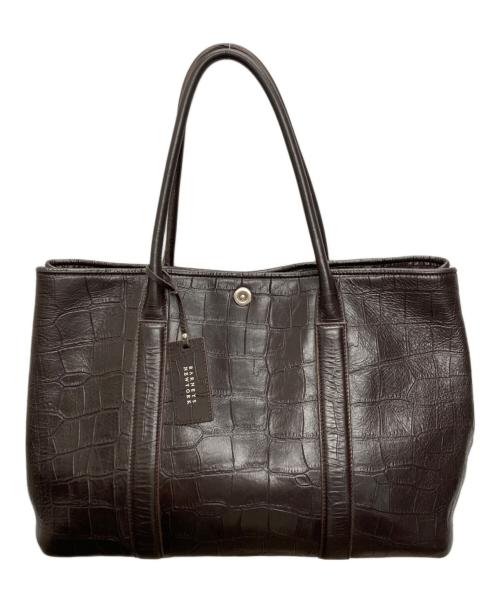 BARNEYS NEWYORK（バーニーズ・ニューヨーク）BARNEYS NEWYORK (バーニーズ・ニューヨーク) ロコ型押し レザートートバッグ ブラウンの古着・服飾アイテム