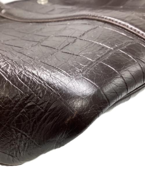 BARNEYS NEWYORK（バーニーズ・ニューヨーク）BARNEYS NEWYORK (バーニーズ・ニューヨーク) ロコ型押し レザートートバッグ ブラウンの古着・服飾アイテム