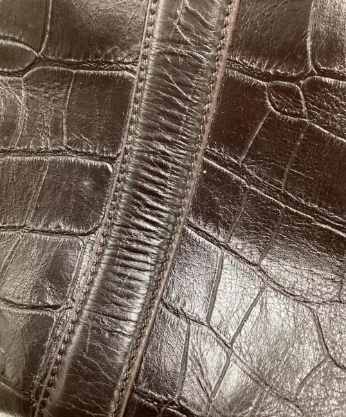 BARNEYS NEWYORK（バーニーズ・ニューヨーク）BARNEYS NEWYORK (バーニーズ・ニューヨーク) ロコ型押し レザートートバッグ ブラウンの古着・服飾アイテム