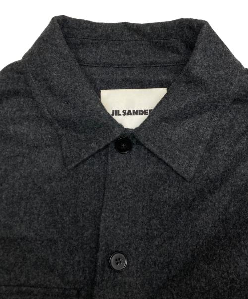 JIL SANDER+（ジルサンダープラス）JIL SANDER+ (ジルサンダープラス) ウールフランネル シャツジャケット グレー サイズ:SIZE 46の古着・服飾アイテム