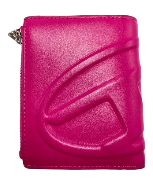 DIESEL（ディーゼル）DIESEL (ディーゼル) 2つ折りジップウォレット ピンク サイズ:実寸サイズをご参照下さい。の古着・服飾アイテム