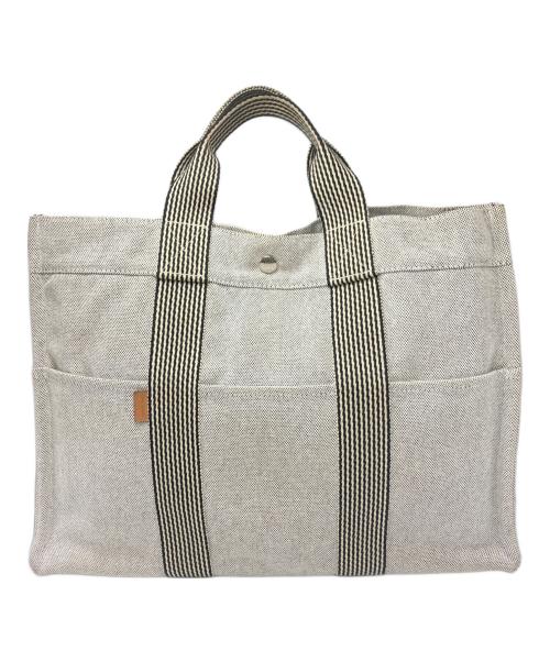 HERMES（エルメス）HERMES (エルメス) ニューフールトゥ トートMM ブラックグレーの古着・服飾アイテム