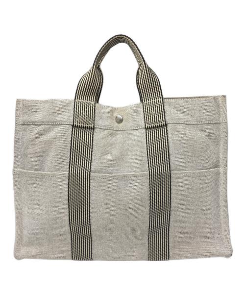 HERMES（エルメス）HERMES (エルメス) ニューフールトゥ トートMM ブラックグレーの古着・服飾アイテム