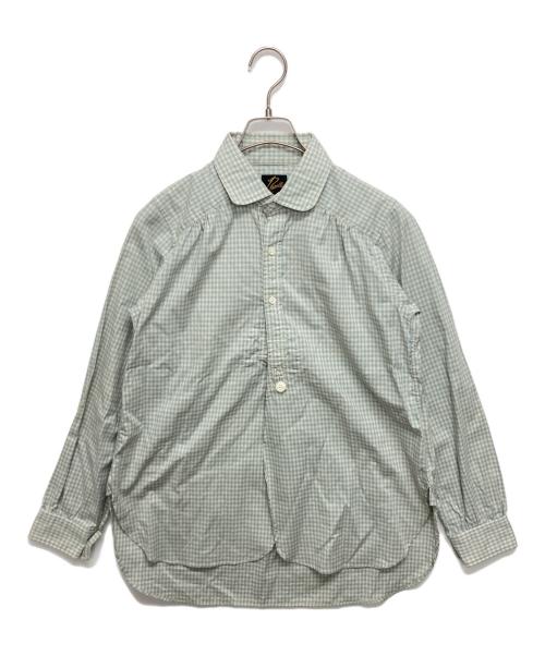 Needles（ニードルズ）Needles (ニードルズ) Round Collar EDW Shirt ブルー×ホワイト サイズ:SIZE 2の古着・服飾アイテム