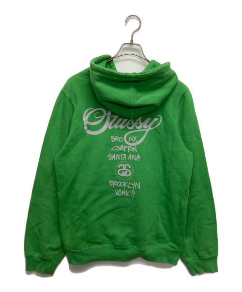 stussy（ステューシー）stussy (ステューシー) GLOBAL ROOTS パーカー グリーン サイズ:Mの古着・服飾アイテム