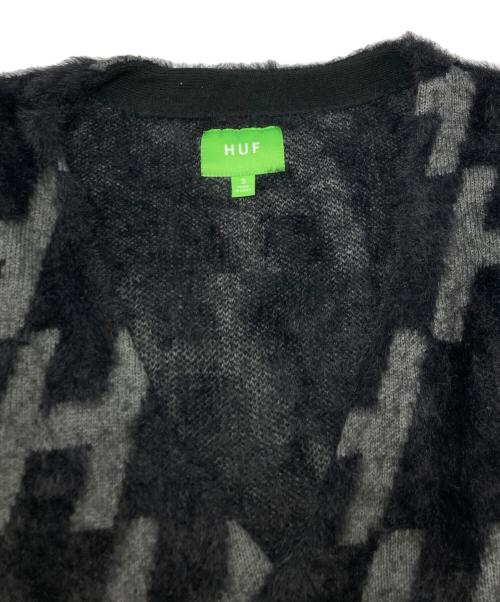 HUF（ハフ）HUF (ハフ) Monogram CARDIGAN ブラック×グレー サイズ:SIZE Sの古着・服飾アイテム