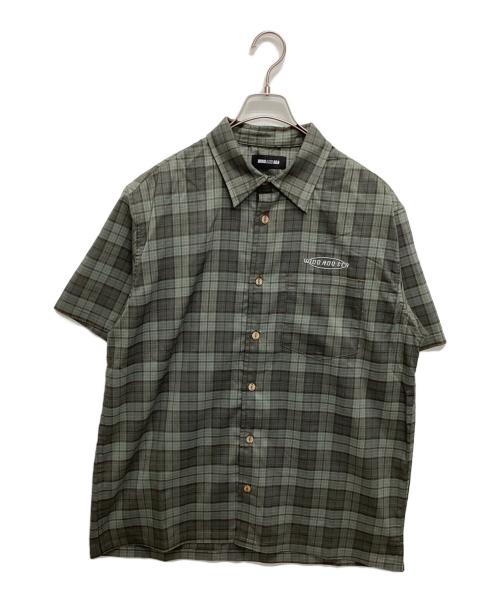 WIND AND SEA（ウィンダンシー）WIND AND SEA (ウィンダンシー) 半袖チェックシャツ グリーン×グレー サイズ:Lの古着・服飾アイテム