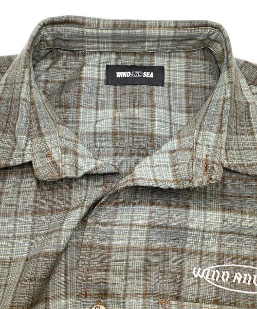 WIND AND SEA（ウィンダンシー）WIND AND SEA (ウィンダンシー) 半袖チェックシャツ グリーン×グレー サイズ:Lの古着・服飾アイテム