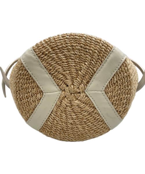 VIOLAd'ORO（ヴィオラドーロ）VIOLAd'ORO (ヴィオラドーロ) ラフィアハンドバッグ ベージュ×ホワイトの古着・服飾アイテム