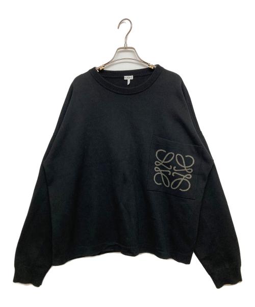 LOEWE（ロエベ）LOEWE (ロエベ) アナグラムポケットニット ブラック サイズ:SIZE Lの古着・服飾アイテム