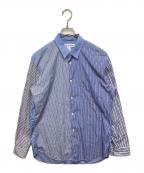 COMME des GARCONS SHIRTコムデギャルソンシャツ）の古着「FOREVER NARROW CLASSIC コットンポプリンクレイジーストライプレギュラーカラーシャツ」｜ブルー