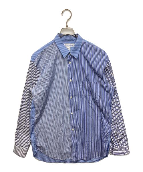 COMME des GARCONS SHIRT（コムデギャルソンシャツ）COMME des GARCONS SHIRT (コムデギャルソンシャツ) FOREVER NARROW CLASSIC コットンポプリンクレイジーストライプレギュラーカラーシャツ ブルー サイズ:SIZE　Mの古着・服飾アイテム