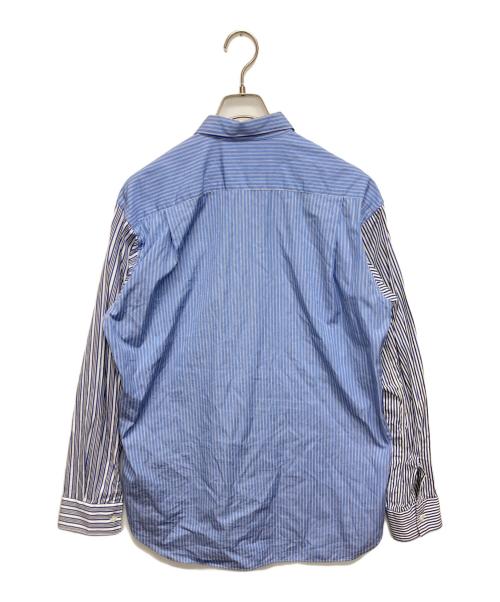 COMME des GARCONS SHIRT（コムデギャルソンシャツ）COMME des GARCONS SHIRT (コムデギャルソンシャツ) FOREVER NARROW CLASSIC コットンポプリンクレイジーストライプレギュラーカラーシャツ ブルー サイズ:SIZE　Mの古着・服飾アイテム