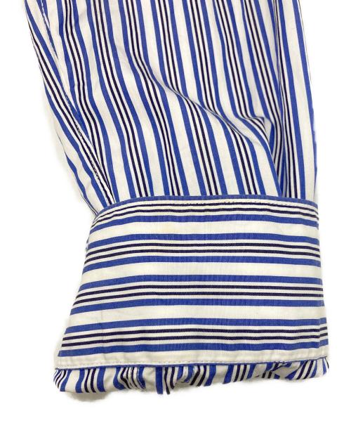 COMME des GARCONS SHIRT（コムデギャルソンシャツ）COMME des GARCONS SHIRT (コムデギャルソンシャツ) FOREVER NARROW CLASSIC コットンポプリンクレイジーストライプレギュラーカラーシャツ ブルー サイズ:SIZE　Mの古着・服飾アイテム