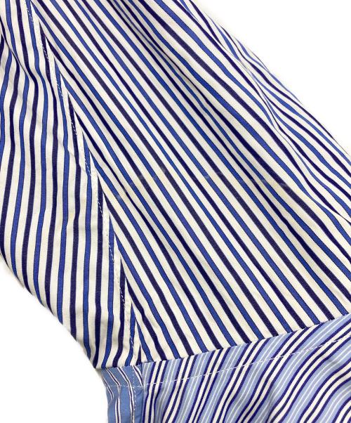 COMME des GARCONS SHIRT（コムデギャルソンシャツ）COMME des GARCONS SHIRT (コムデギャルソンシャツ) FOREVER NARROW CLASSIC コットンポプリンクレイジーストライプレギュラーカラーシャツ ブルー サイズ:SIZE　Mの古着・服飾アイテム