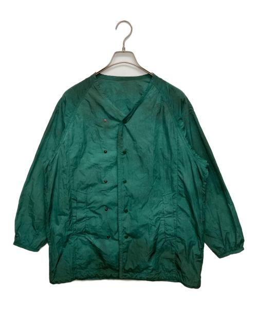 ZUCCA（ズッカ）ZUCCA (ズッカ) ムラ染ナイロンノーカラージャケット グリーン サイズ:SIZE XSの古着・服飾アイテム