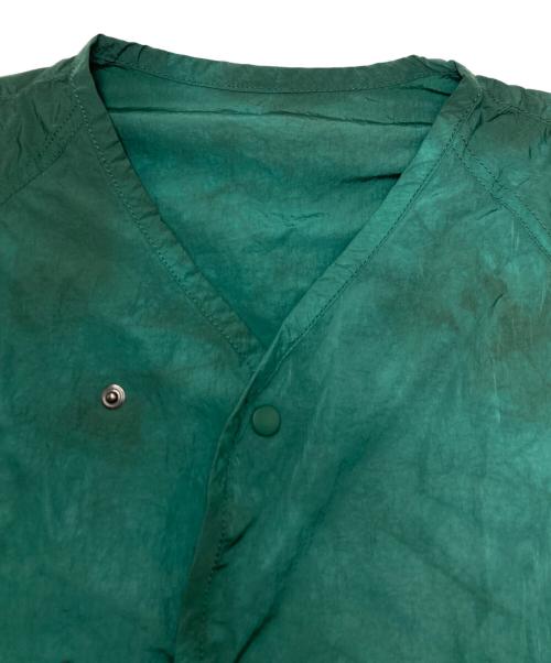 ZUCCA（ズッカ）ZUCCA (ズッカ) ムラ染ナイロンノーカラージャケット グリーン サイズ:SIZE XSの古着・服飾アイテム