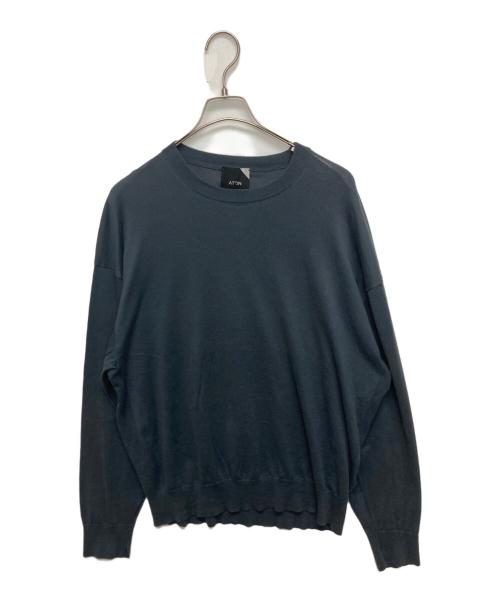 ATON（エイトン）ATON (エイトン) SUVIN COTTON SWEATER グレー サイズ:SIZE 04の古着・服飾アイテム
